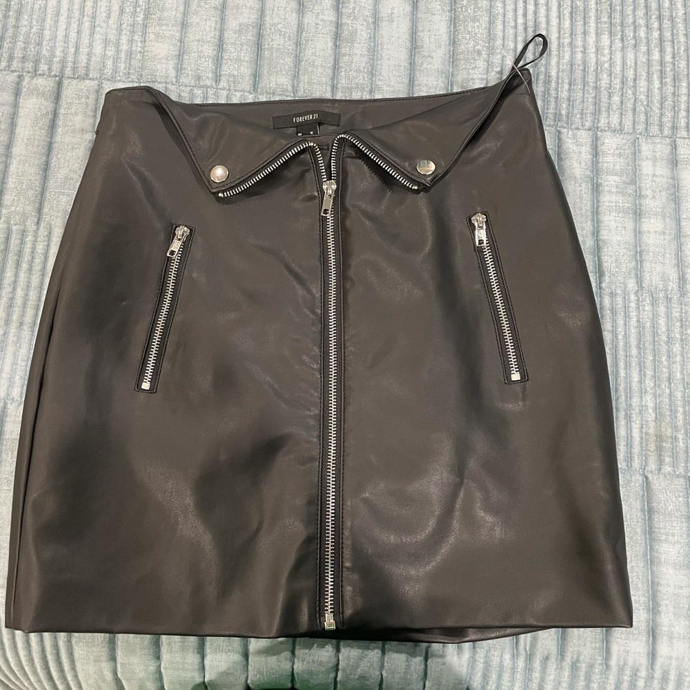Black leather skirt